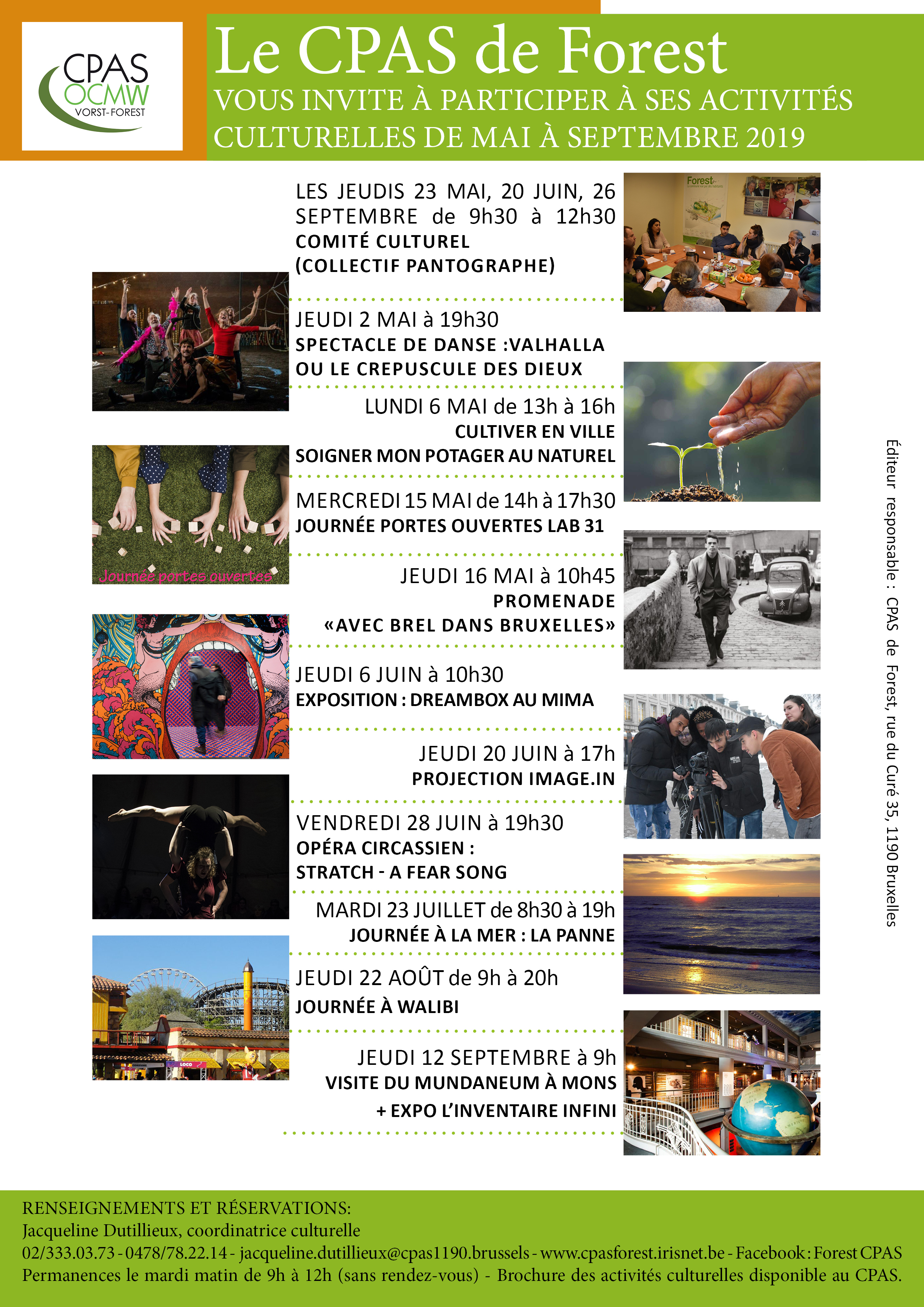 Affiche activités culturelles Mai 2019