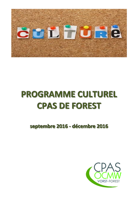 programme culturel septembr - décembre 2016